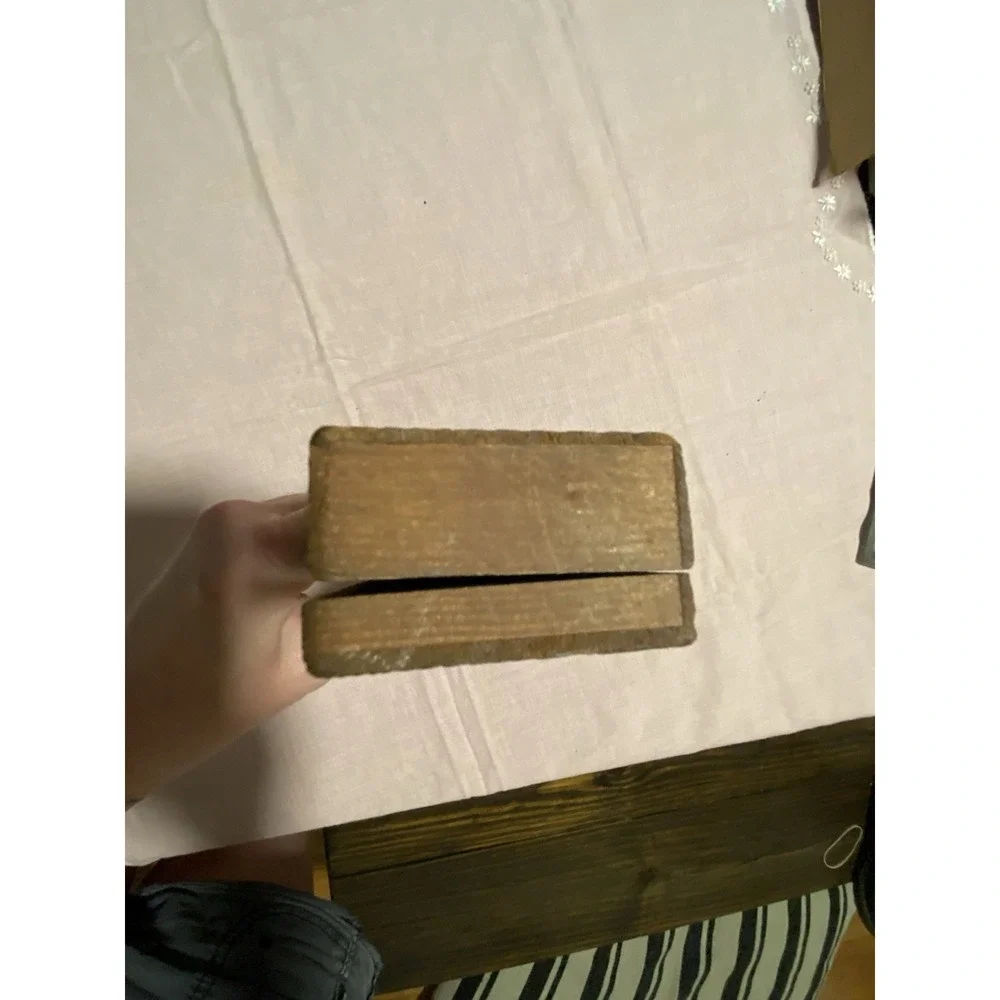 Antique Children's WOODEN Pencil Box Case Equestrian Themed